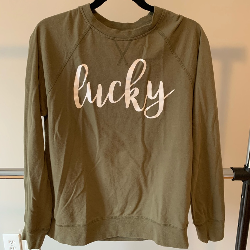 Olive green lucky sweatshirt